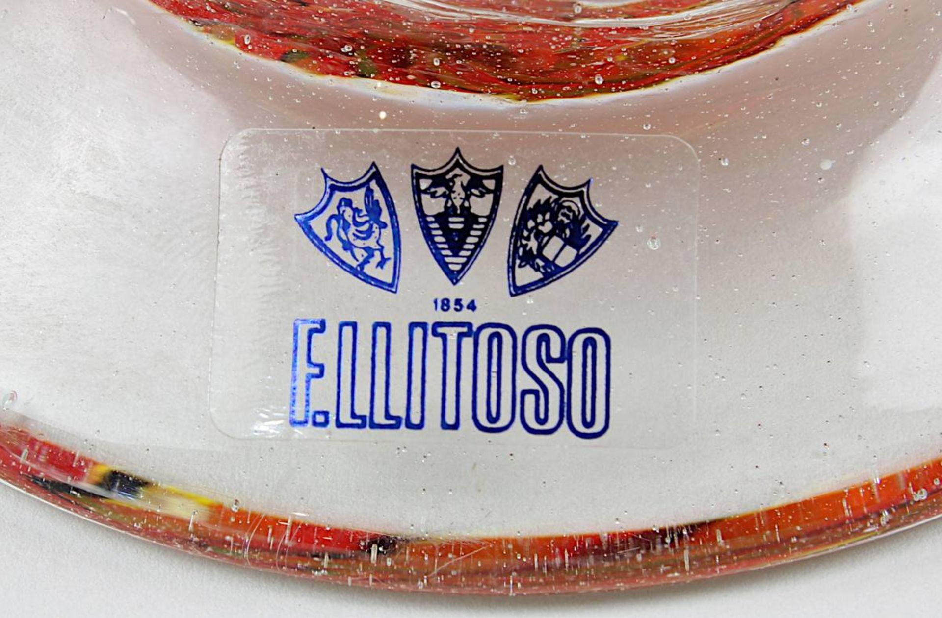 Murano Glasvase mit Glasfäden, Elli Toso, um 1990, amphorenförmiger Glaskörper mit in Spiralform - Bild 2 aus 2
