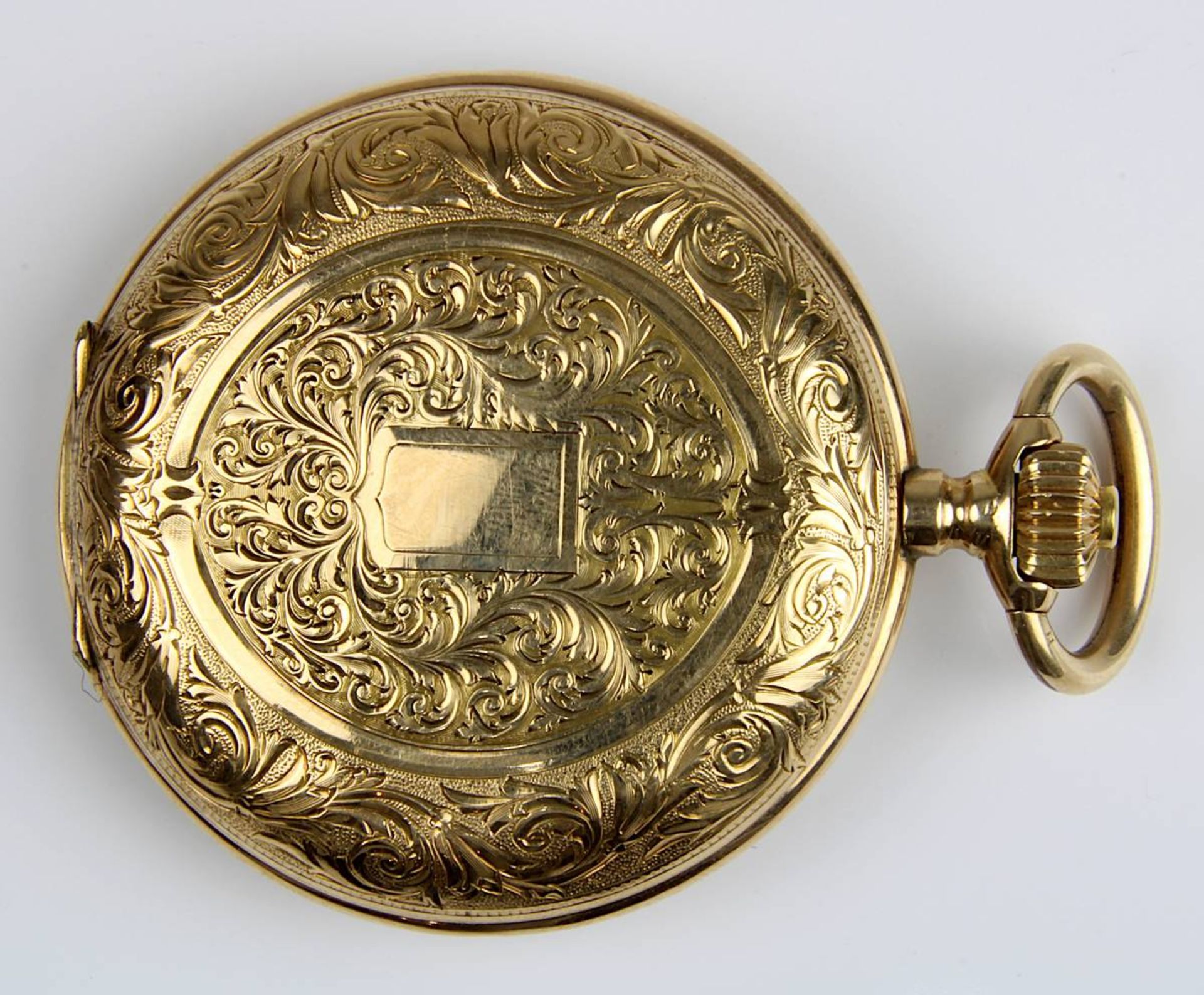 Savonette-Taschenuhr aus 14-karätigem Roségold, Schweiz um 1900, mit zwei Deckeln aus Gold, - Image 5 of 5
