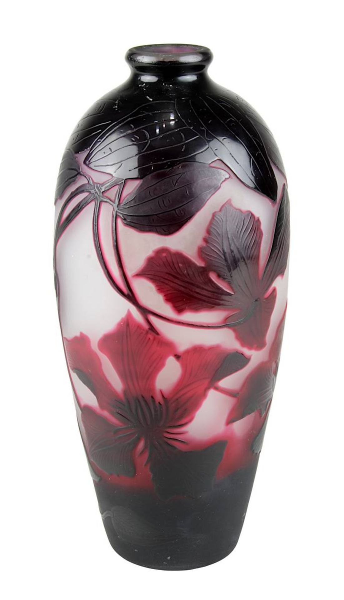 Nicolas, Paul (Laval-sur-Valogne 1875-1952 Nancy), Jugendstil-Vase mit Clematis-Dekor