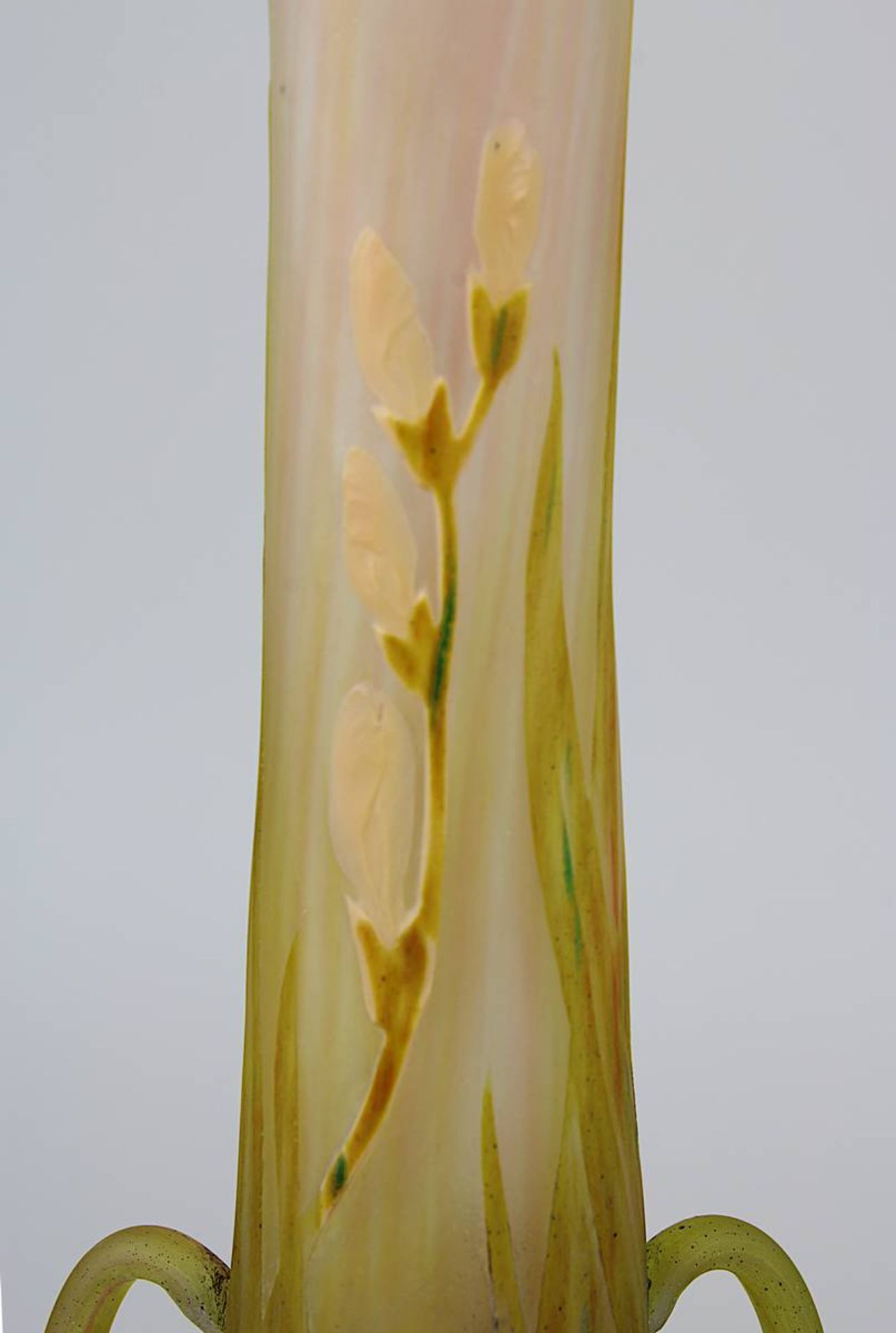 Daum Jugendstil-Vase Freesias, Nancy 1910 - 12, Entwurf wohl Henry Bergér, Luxusglas-Serie, Modell - Bild 10 aus 12