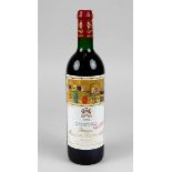 Eine Flasche 1991 Chateau Rothschild, Pauillac, Baronne Philippine de Rothschild, Künstleretikett