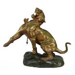 Cartier, Thomas Francois (Marseille 1879 - 1943 Paris), Verwundeter Tiger, Bronzeskulptur, Bronze