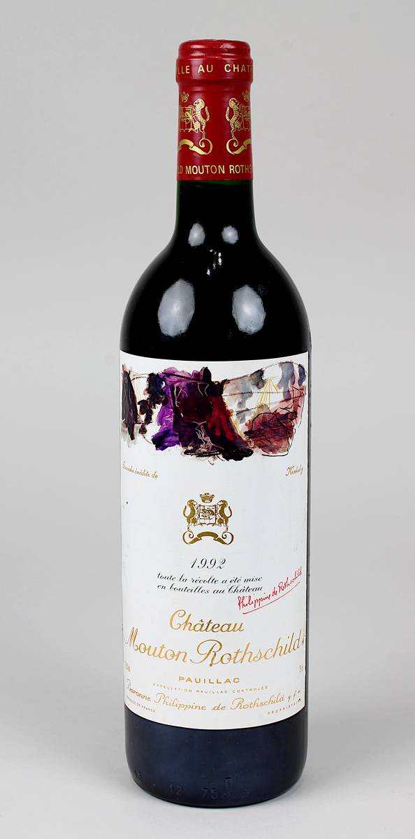 Eine Flasche 1992er Château Mouton Rothschild, Pauillac, Baronne Philippine de Rothschild,
