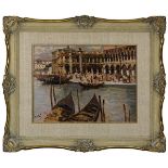 Venedigmaler (2.H.20.Jh.), Piazzetta San Marco - Venedig, Öl/Holz, unt. li. unleserlich signiert,