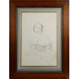 Biedermeier-Zeichner um 1830-40, Portrait einer jungen Frau, Bleistiftzeichnung, Papier etwas