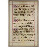 Großes dekoratives Blatt aus einem Antiphonar, 16. Jh., Pergament mit dreizehn lateinischen