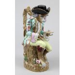 Figurenkanne Sitzender Affe als Rokokoherr gekleidet, Samson, Paris, 19. Jh., Porzellan weißer