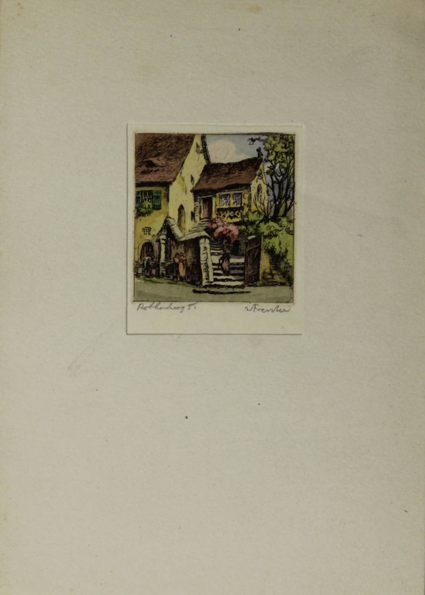 Foerster, Willi (1892 - 1965), 9 Farbradierungen: 6 Ansichten von Rothenburg ob der Tauber u. 3 Pfla - Bild 5 aus 10