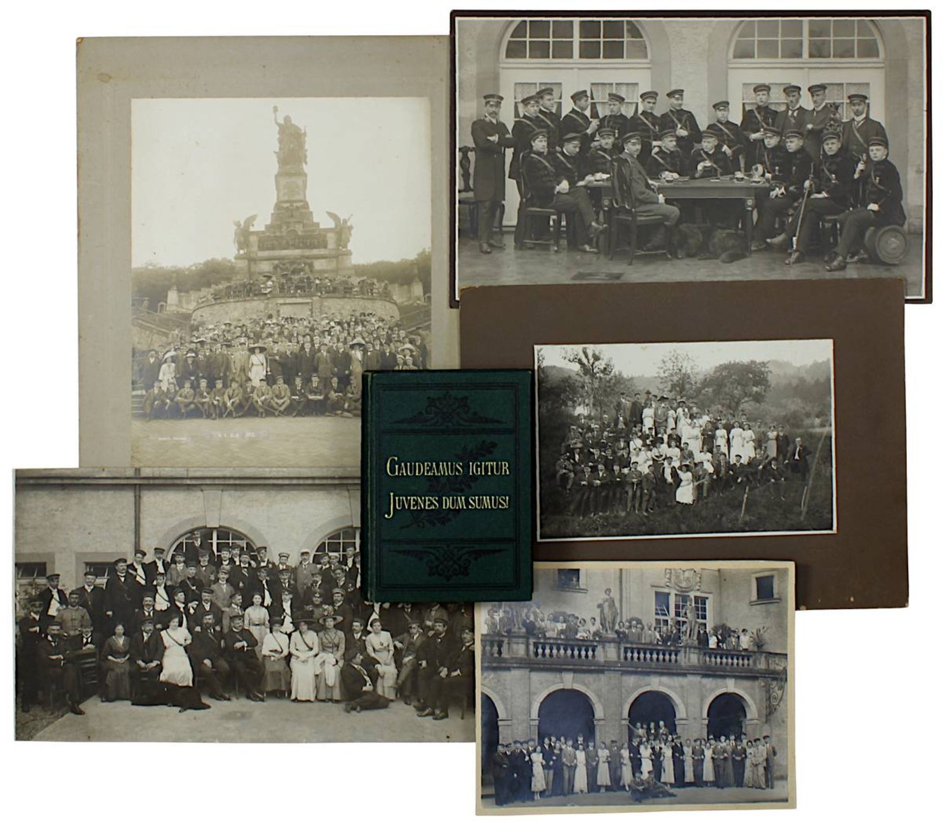 Konvolut Studentika, 1. Drittel 20. Jh., KB Germania, 5 Fotos meist um 1912, u.a. zum 35. Jährigen