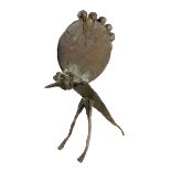 Rücker, Doris (Meerane 1909-1986-Meerane), Abstrakte Bronzefigur Insekt, dunkelbraun patiniert, im