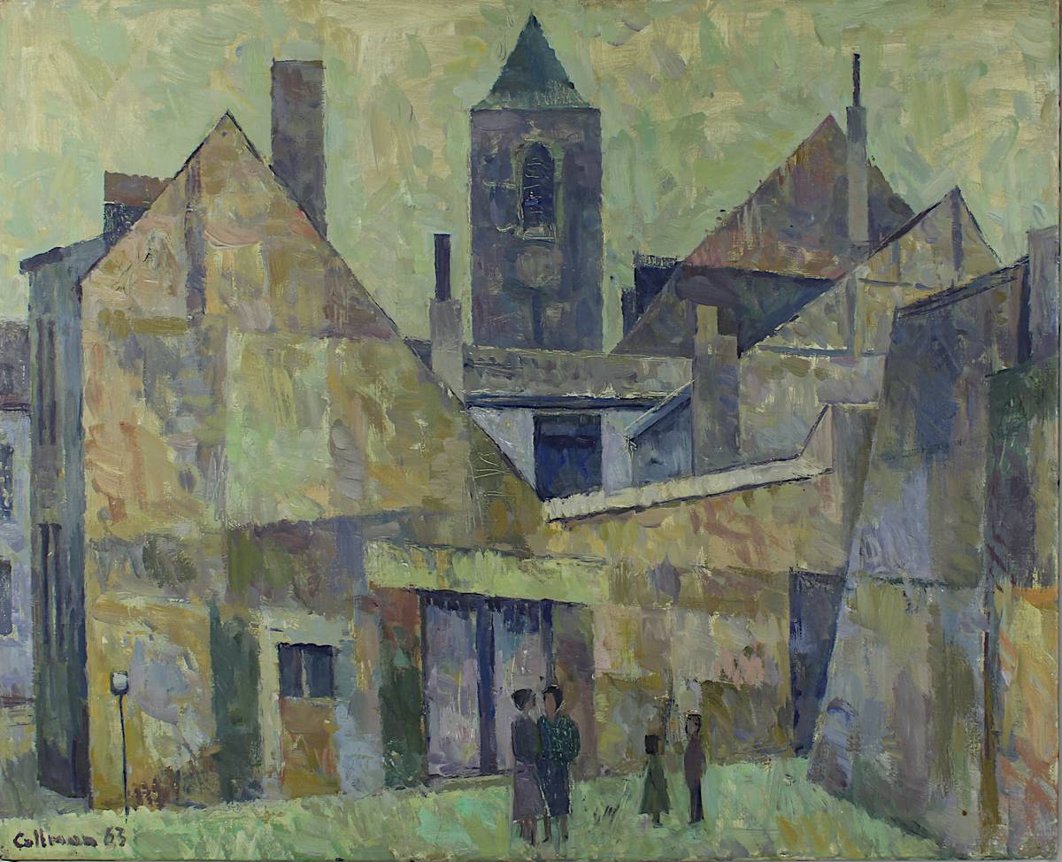 Collmann, Helmut (Rehlingen 1918 - 1996 Saarbrücken), Alt-Saarbrücker Häuser mit Blick auf die - Image 2 of 3