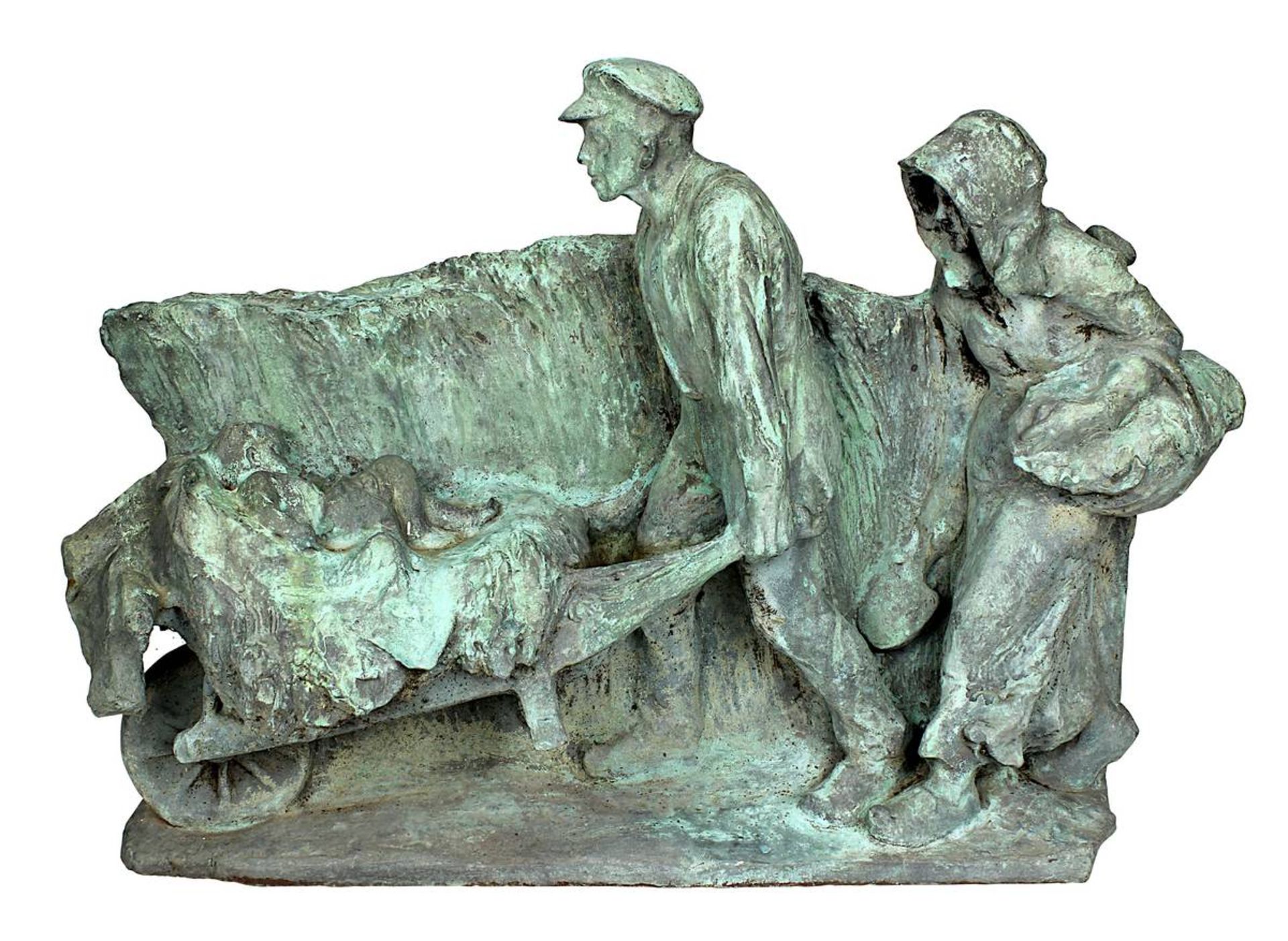Müller, Heinz (Münster 1872 - 1937 Düsseldorf), Heimkehr nach der Feldarbeit, große Bronzeskulptur