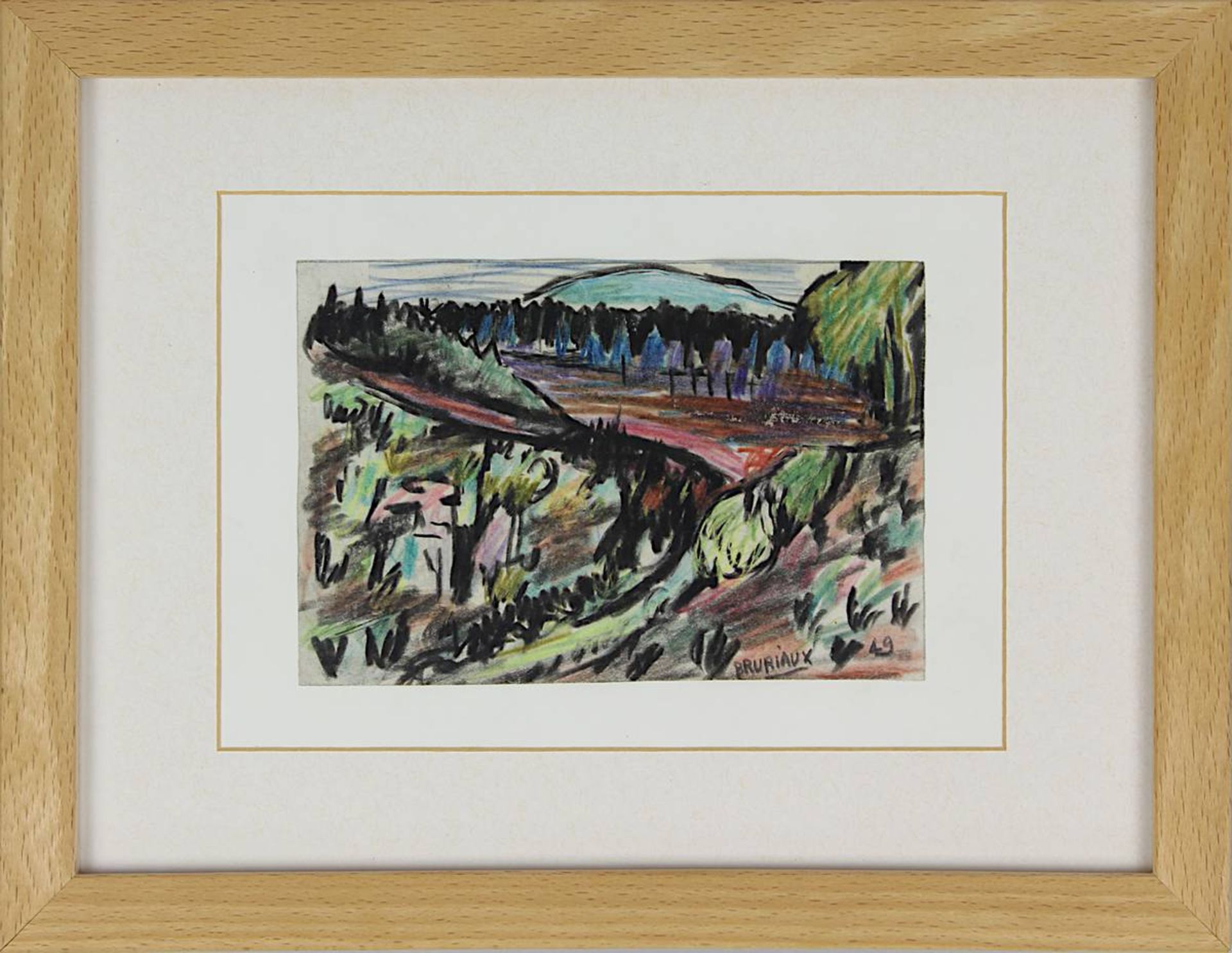 Bruriaux, Odette (Frankreich 1923 - 2003), Drei kleine Landschaftsaquarelle mit Ansichten - Image 4 of 7