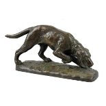 Gardet, Georges (Paris 1863 - 1939 Paris), Jagdhund, Bronzefigur um 1900, auf Plinthe signiert, L 20