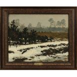 Eschke, Richard-Hermann (attr.) (Berlin 1859 - 1944 Jüterborg), Winterlandschaft, Öl auf Leinwand,