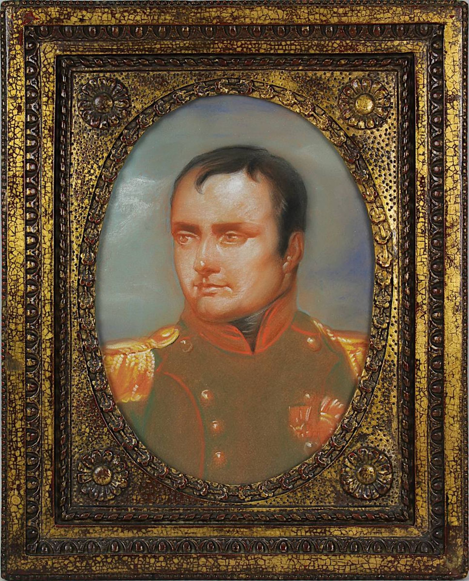 Porträtmaler 19. Jh., Napoleon I, als Schulterstück in Uniform mit Orden, Pastellkreide, 29,5 x 21