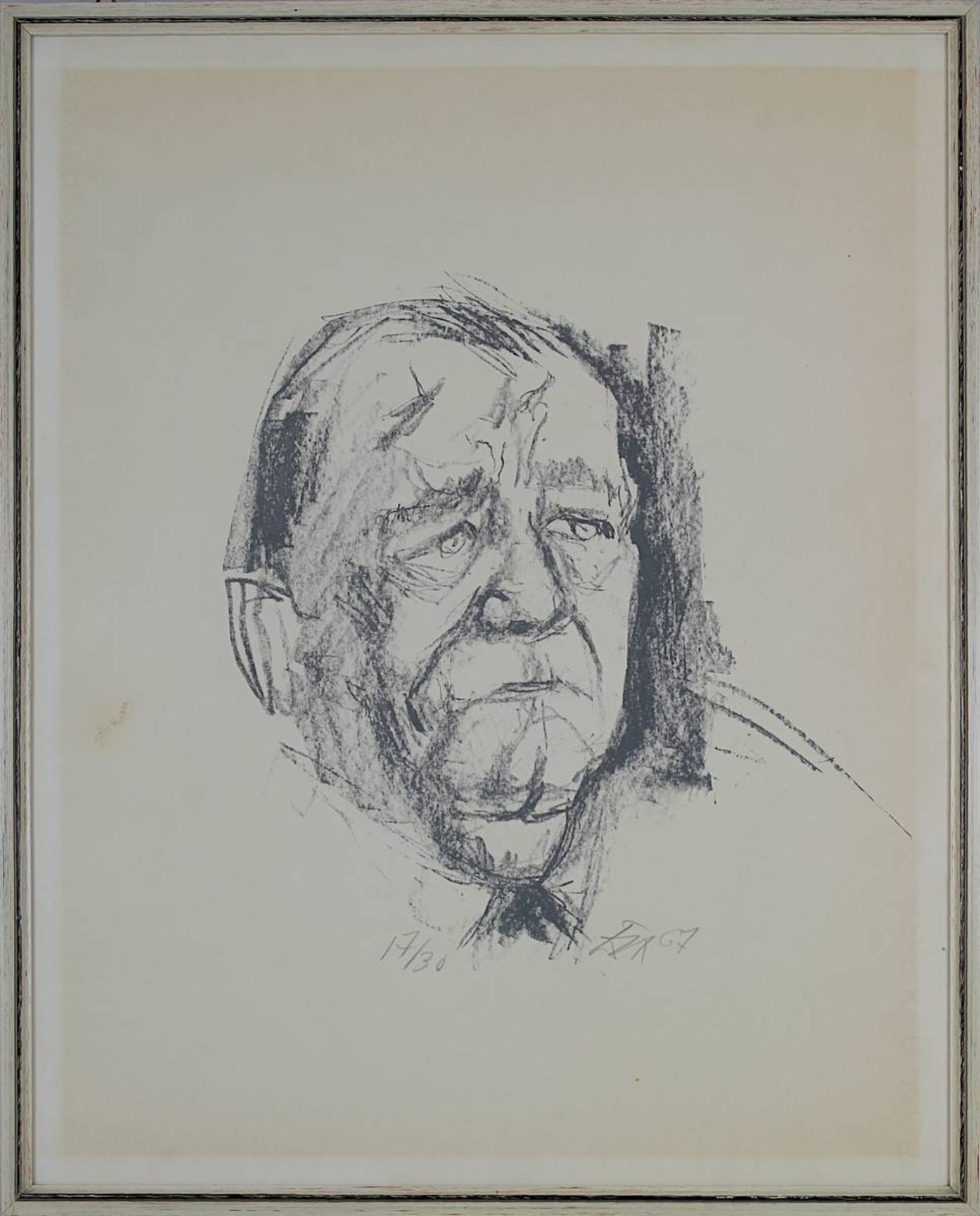 Dix, Otto (Untermhaus 1891 - 1969 Singen), Porträt Kurt Thaesler, Lithographie, 1967, am unt. Rand