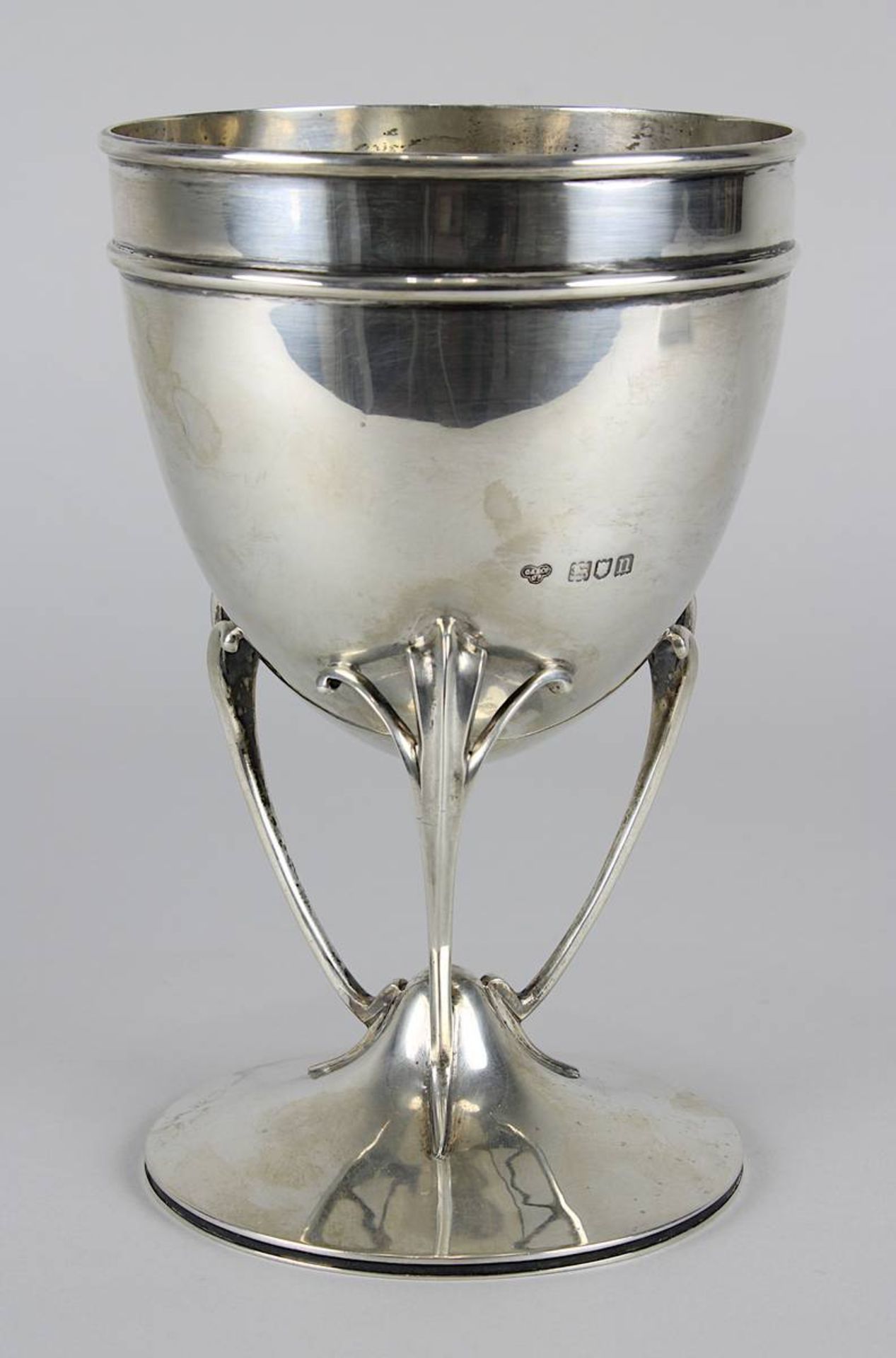 Englischer Jugendstil Silber-Pokal, London 1908/1909, Goldsmiths & Silversmiths Co. Ltd., Polo- - Image 2 of 2