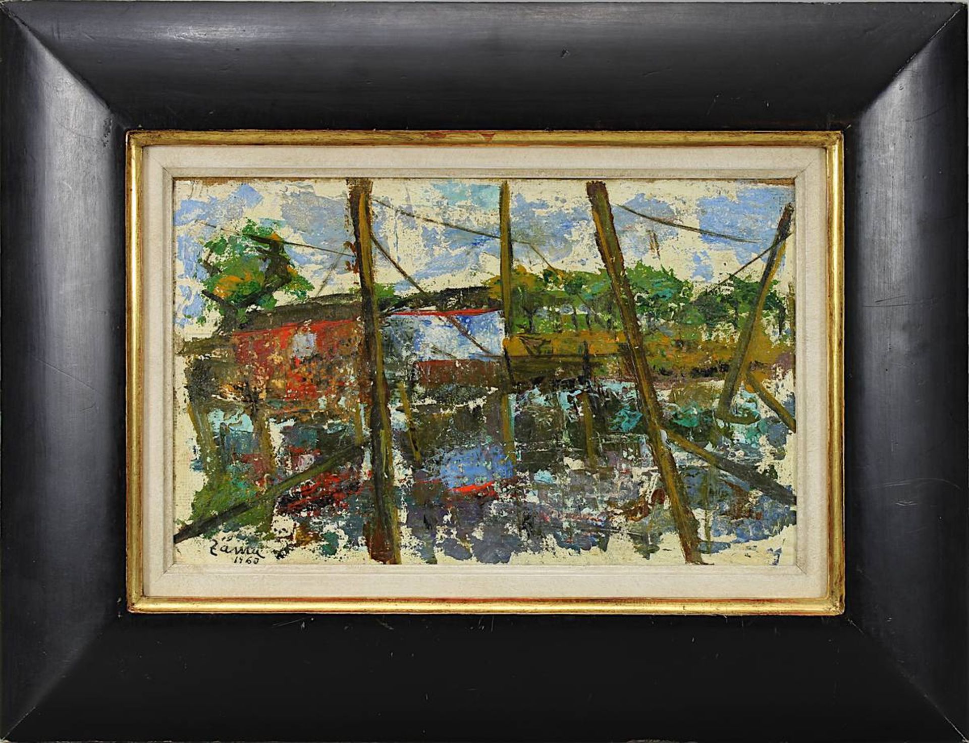 Zama, Achille, italienischer Maler 20. Jh. "La Marina di Ravenna", Öl auf Platte, links unt. sign. u