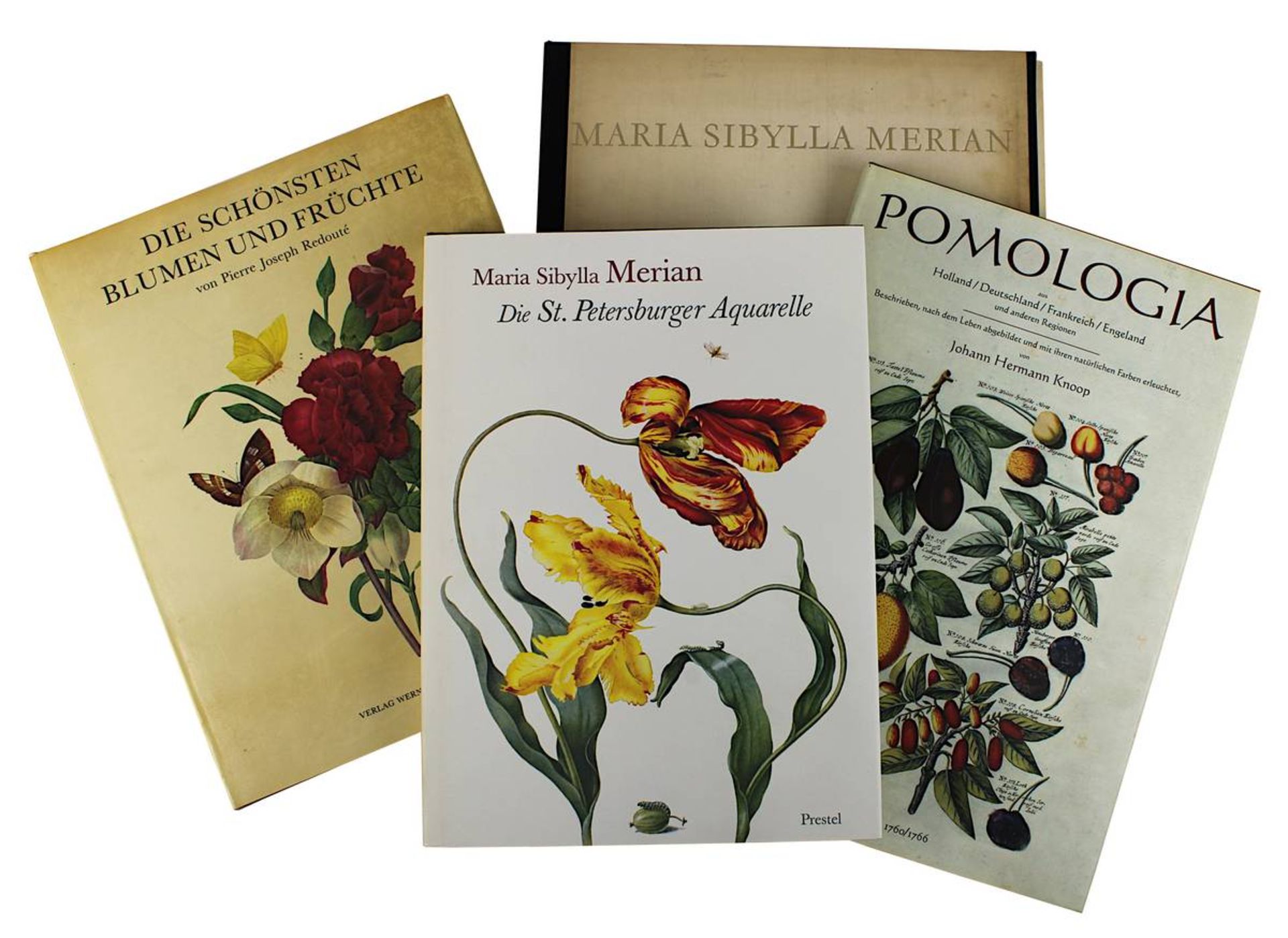 Vier Bücher bzw. Reprints zu Pflanzen u. Früchtekunde 2. H. 20. Jh., Maria Sibylla Merian "Die