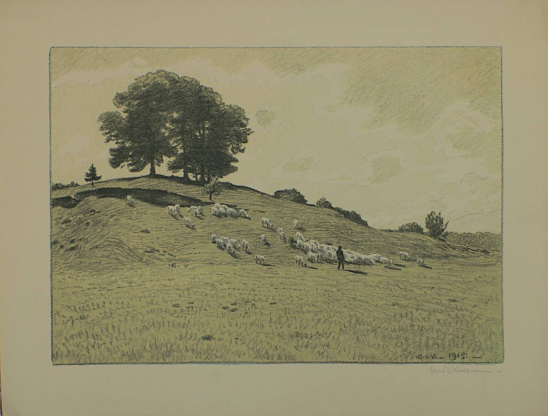 Von Volkmann, Hans (Halle/Saale 1860 - 1927 Halle/Saale), Neun Radierungen bzw. Lithographien, teils - Image 4 of 10