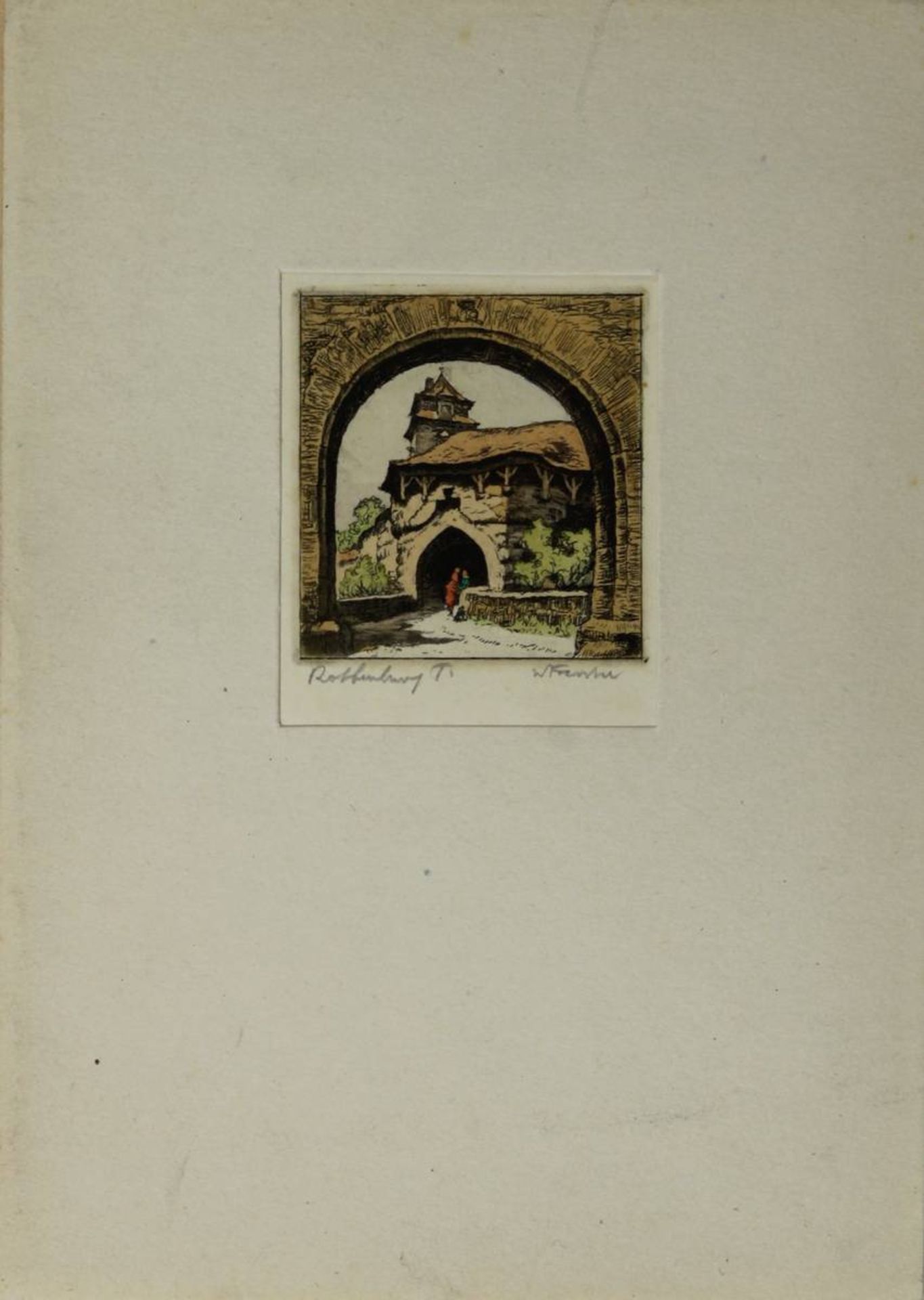 Foerster, Willi (1892 - 1965), 9 Farbradierungen: 6 Ansichten von Rothenburg ob der Tauber u. 3 Pfla - Bild 7 aus 10