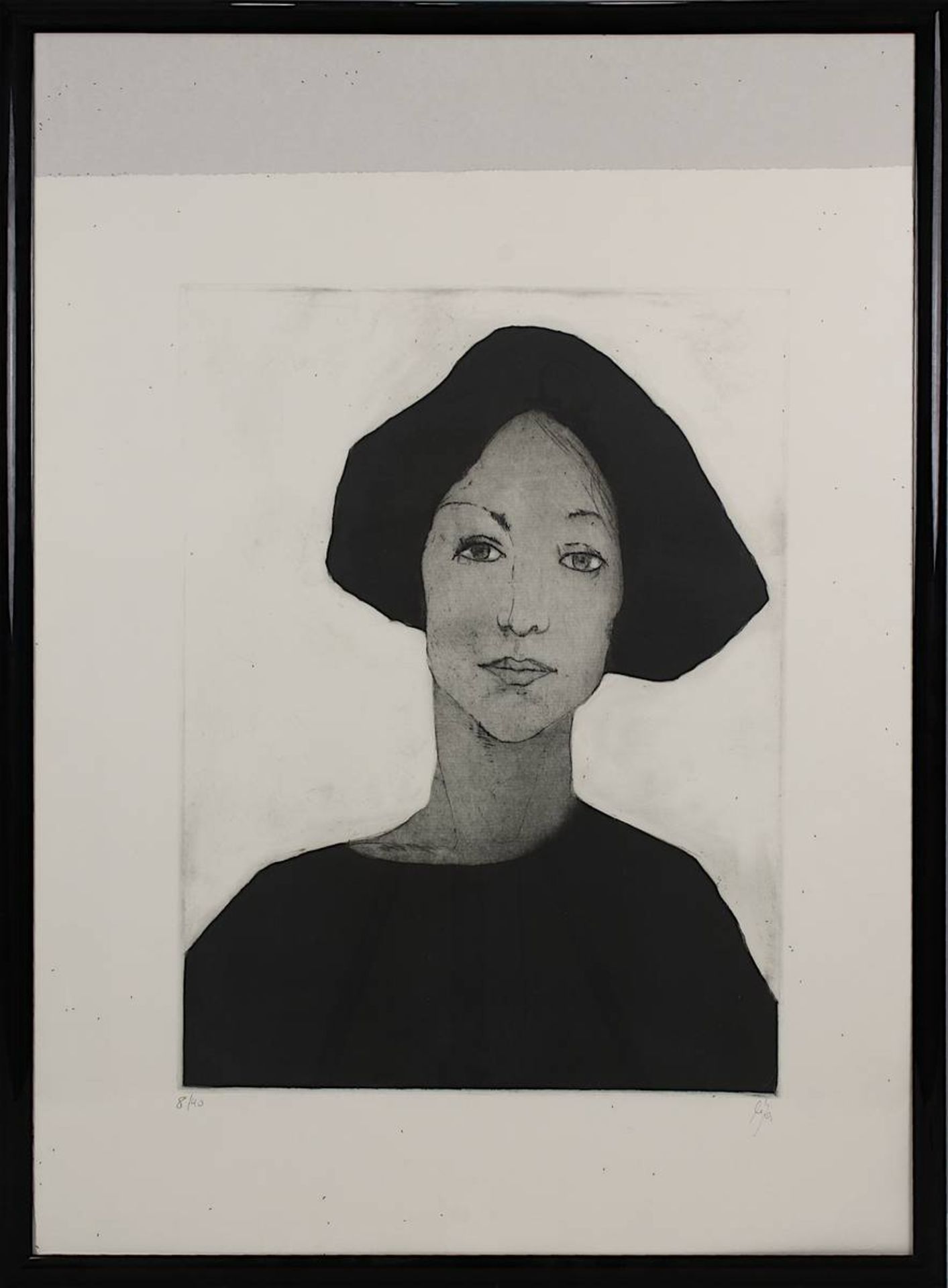 Künstler 2. H. 20. Jh., Porträt-Schulterstück einer jungen Frau, Aquatintaradierung, am unt.