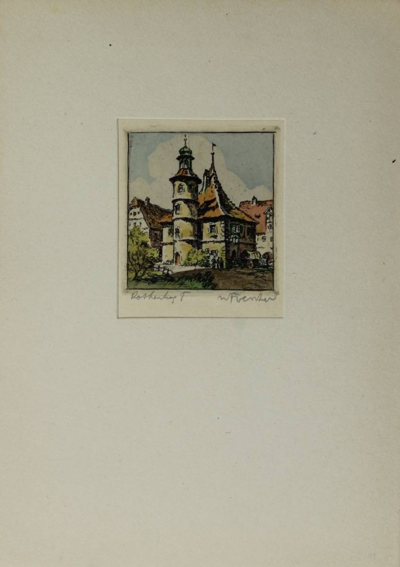 Foerster, Willi (1892 - 1965), 9 Farbradierungen: 6 Ansichten von Rothenburg ob der Tauber u. 3 Pfla - Bild 3 aus 10