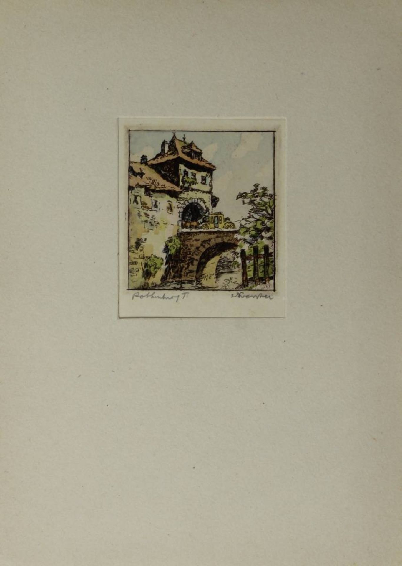 Foerster, Willi (1892 - 1965), 9 Farbradierungen: 6 Ansichten von Rothenburg ob der Tauber u. 3 Pfla - Bild 2 aus 10