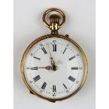 Gelbgold-Taschenuhr, Schweiz um 1900, Gelbgold gestempelt 14 K mit Eichhörnchen, vergoldetes