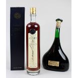 Zwei Flaschen: Cognac u. Armagnac; Cognac Lheraud cuvée 10, Nr.0741, Lasdoux - Angeac Charante, 0,