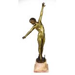 Ouillon Carrère, Fernand (französischer Bildhauer), Lanzenspitzen-Tänzerin, Bronzefigur auf