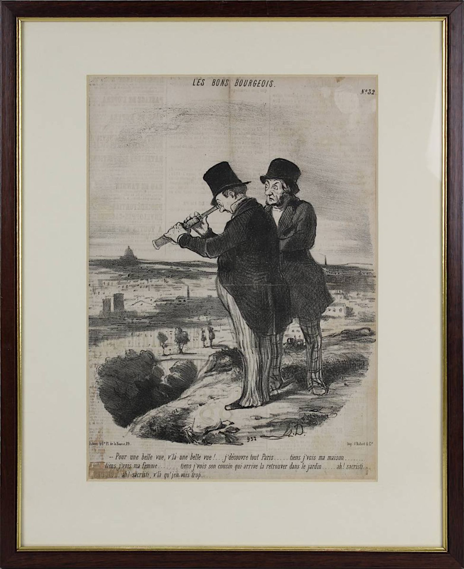 Daumier, Honoré (Marseille 1808 - 1879 Valmondois) "Les Bons Bourgeois", 2 Bürger betrachten