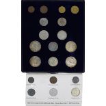 Kassette mit Komplett-Satz Münzen, Deutsches Reich 1933-1944, 14 Münzen von 1 Reichspfennig bis zu 5