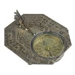 Butterfield Horizontalsonnenuhr mit Kompass, signiert Butterfield a Paris, handgefertigt aus