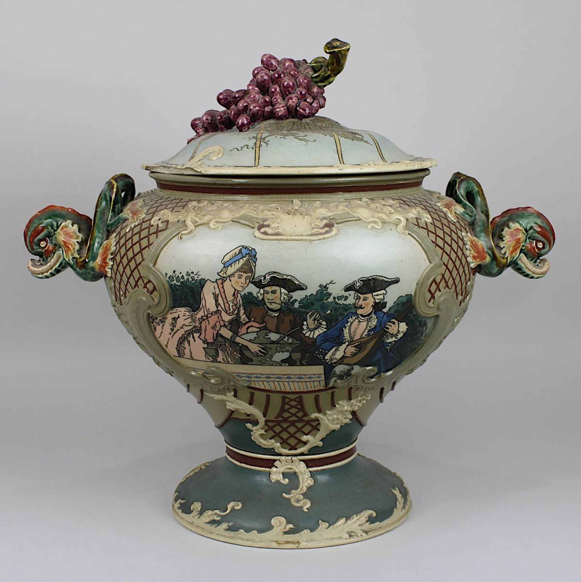 Villeroy & Boch Historismus-Bowle, Mettlach um 1890, Entwurf Heinrich Schlitt (Biebrich 1849 - - Image 3 of 6