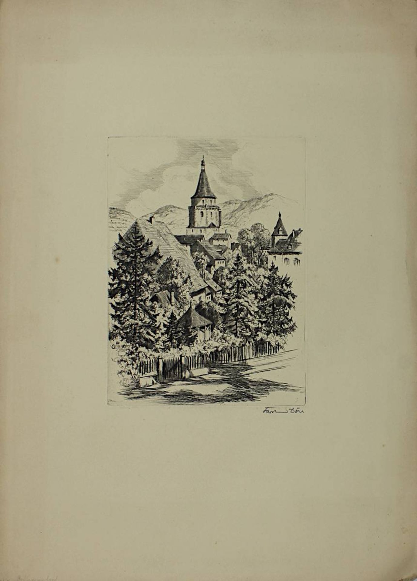 Dörr, Ferdinand (Bad Dürrheim 1880 - 1968 Karlsruhe), Fünf Radierungen u. eine Lithographie meist - Image 7 of 7