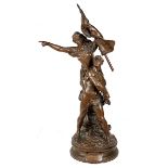 Gaudez, Adrien Etienne (Lyon 1845 - 1902 Neuilly-sur-Seine), Seltene Skulptur "Pro Patria", Bronze