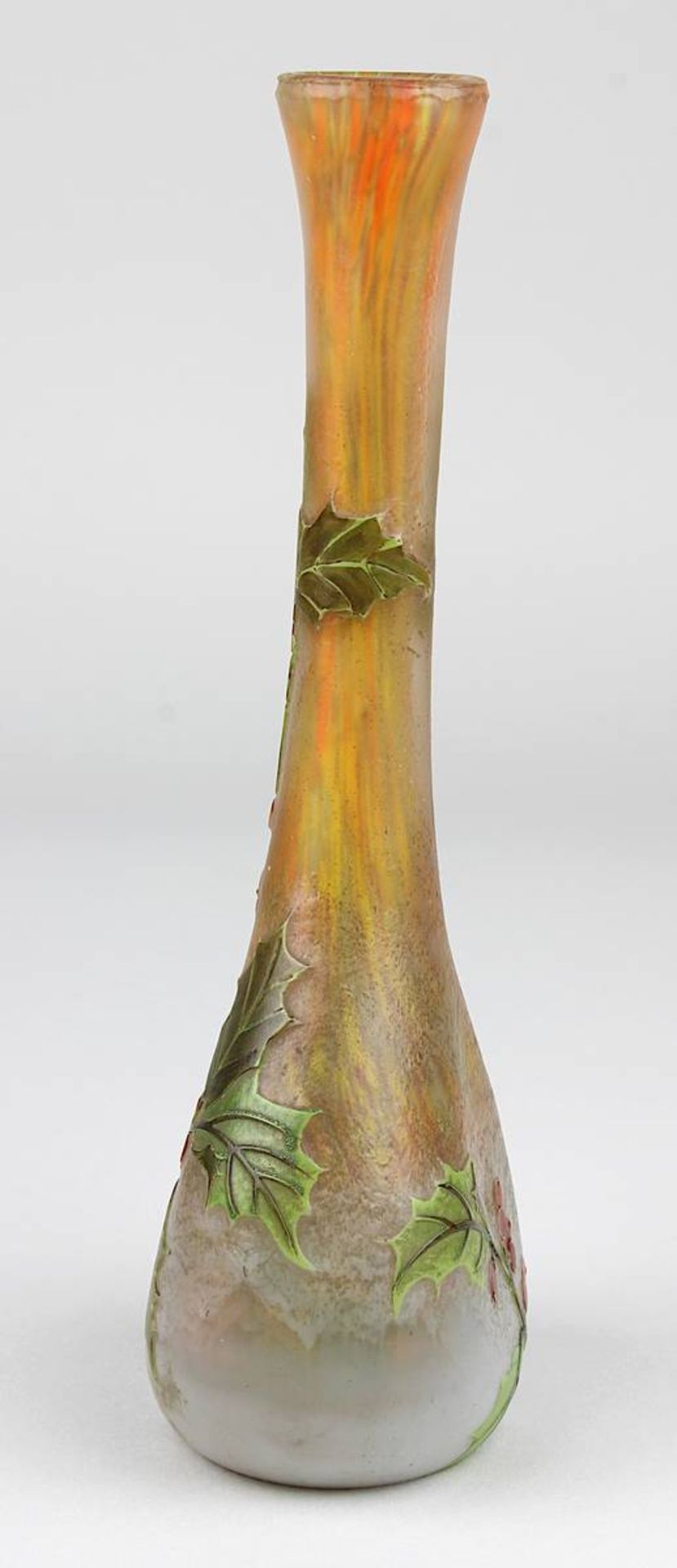 Legras Jugendstil-Vase mit Stechpalmendekor, Legras & Cie, Verreries de St. Denis et de Pantin, - Image 2 of 5