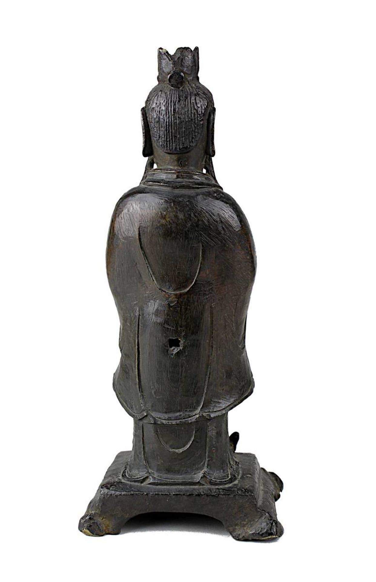 Wenchang Wang (Gott der Kultur und des Schrifttums), China, Ming-Dynastie, dunkel patinierte Bronze, - Image 3 of 5