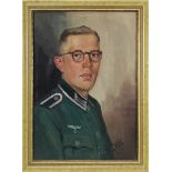 Maler 1. H. 20. Jh., Brustbild eines jungen Wehrmachtssoldaten in Uniform, Öl auf Leinwand, re. unt.
