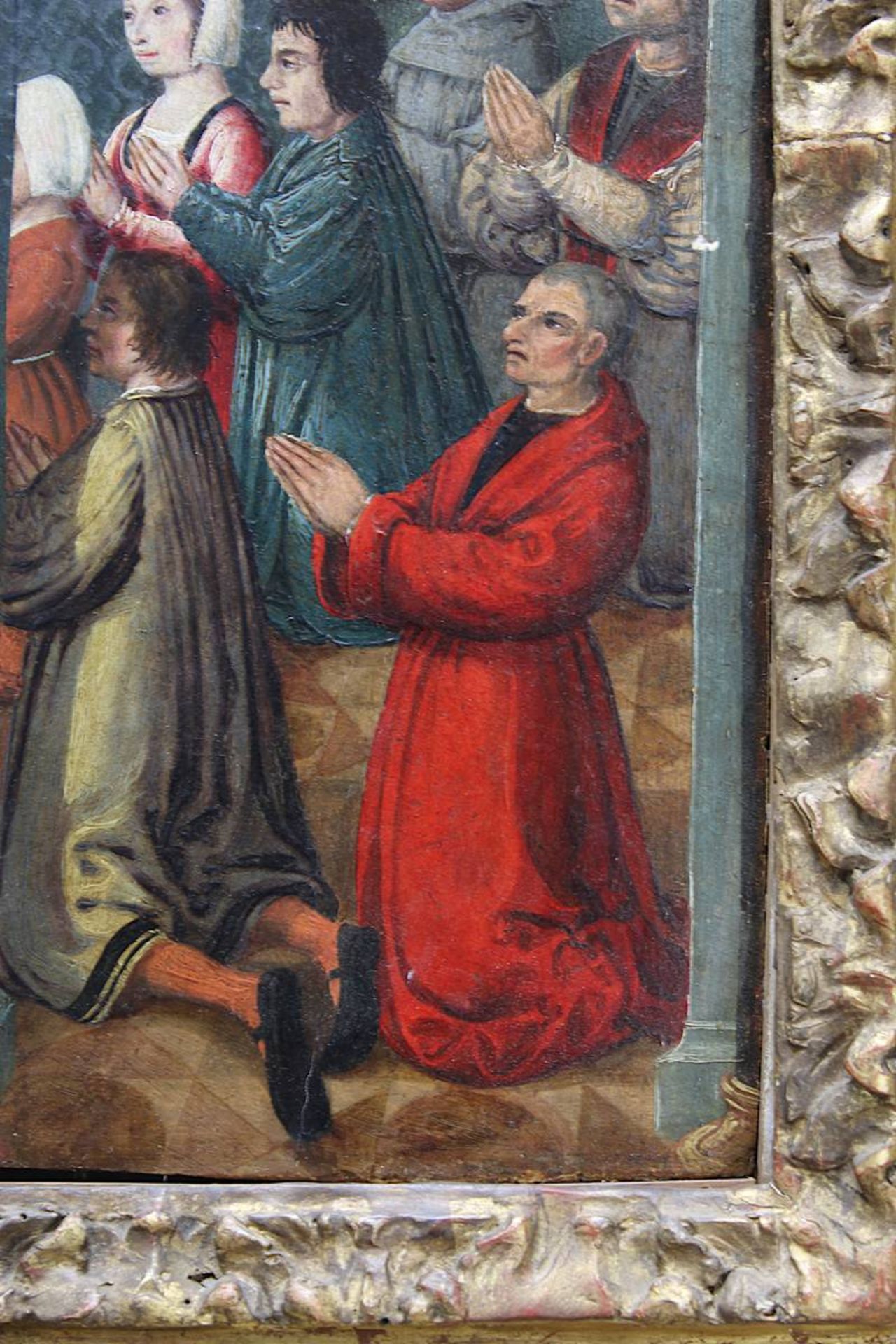 Schule von Avignon, Verehrung der Reliquien eines heiligen Bischofs in gotischer Kapelle, 15. Jh., - Image 6 of 17