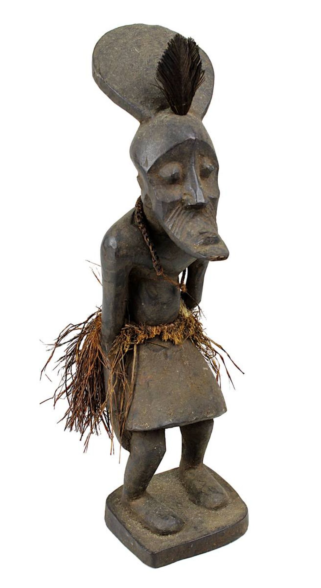 Kleine afrikanische Figur wohl der Kete oder Mbole, D. R. Kongo, Holz geschnitzt, Maskentänzer?