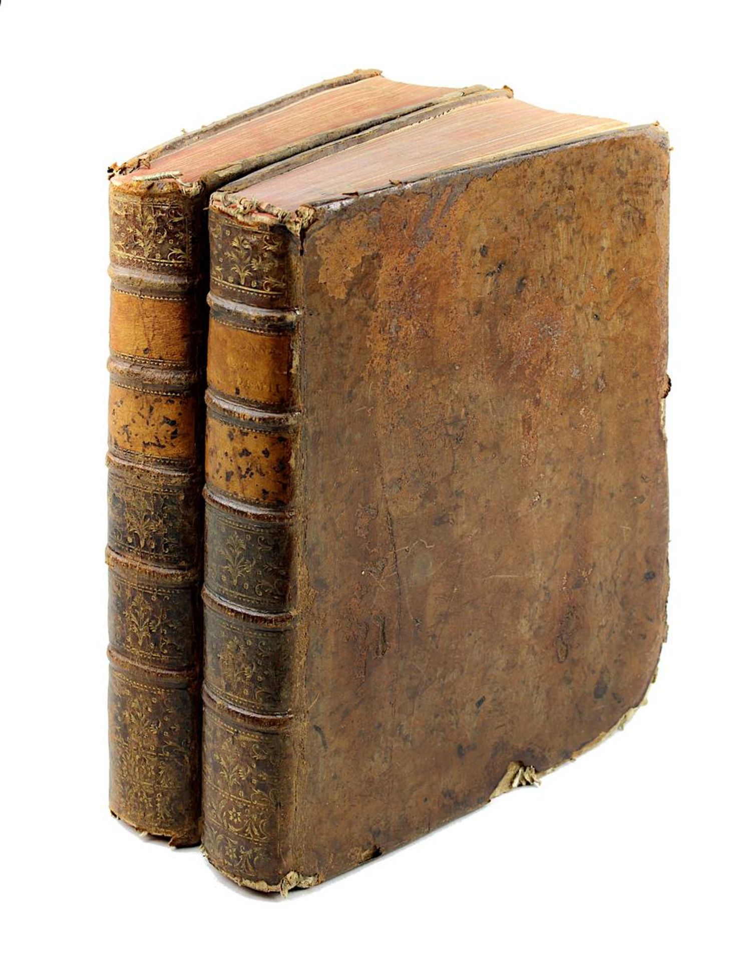 Dictionnaire de L`Académie Francaise, Nismes 1778, in zwei Bänden, Ledereinbände der Zeit, - Image 2 of 2