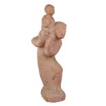 Art Déco Christopherus Keramik-Figur, angelehnt an Gerhard Marcks (1889 Berlin - Burgbrohl 1981), um
