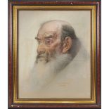 Wagner, Ignaz (Porträtzeichner um 1900), Portät eines alten bärtigen Mannes, Pastell, unterhalb