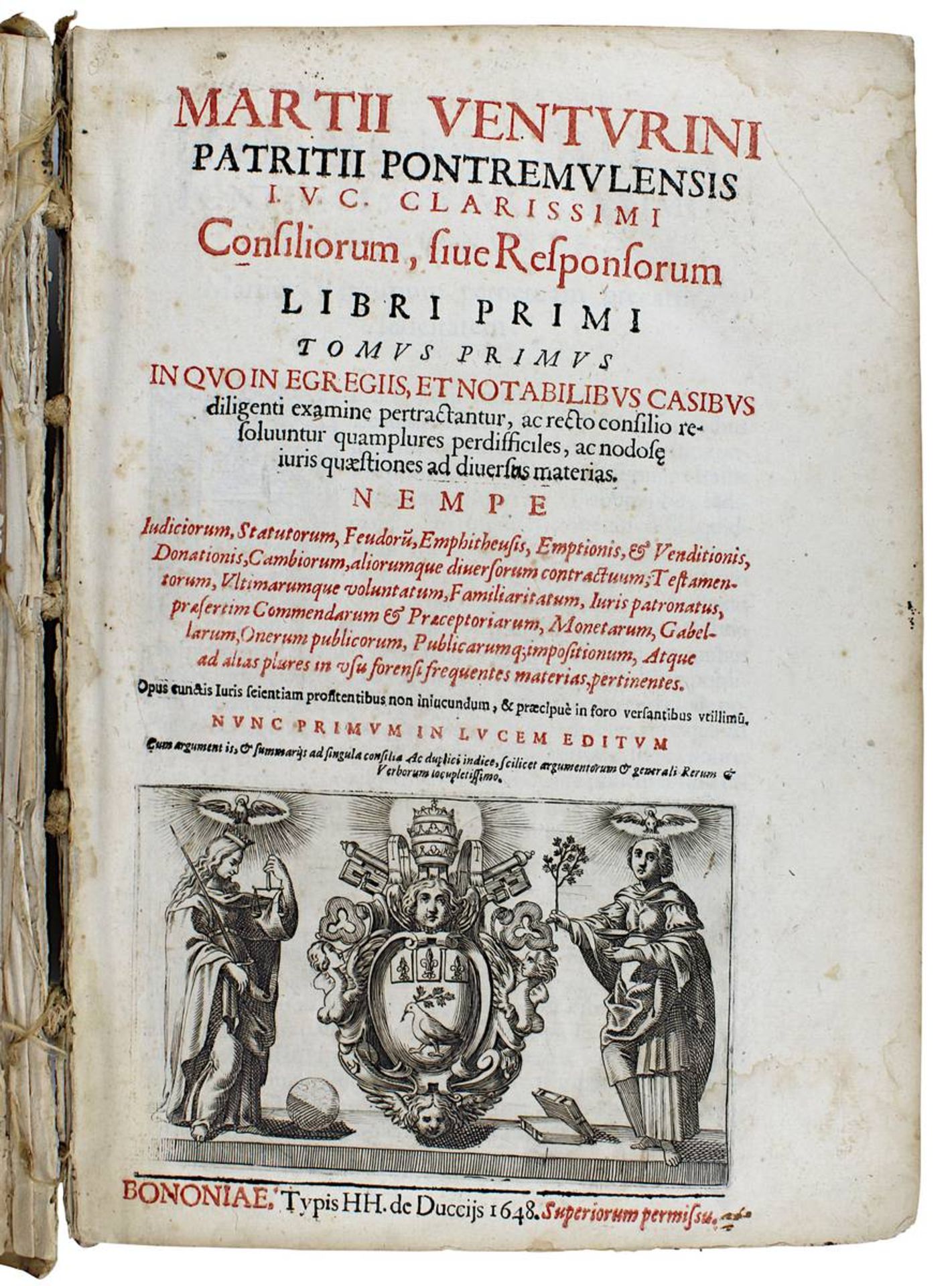Venturinus, Martius "Patritii Pontremulensis J.U.C. Clarissimi, Consiliorum sive Responsorum...",