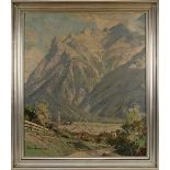 Retzlaff, Ernst Carl Walter (Berlin 1898 - 1976), Blick auf Mittenwald im Karwendelgebirge