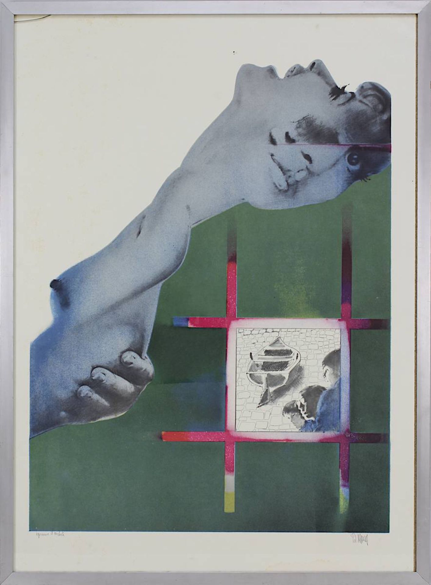 Mara, Pol (Antwerpen 1920-1998 Antwerpen), Komposition mit Frauenköpfen, Farblithographie, am untere