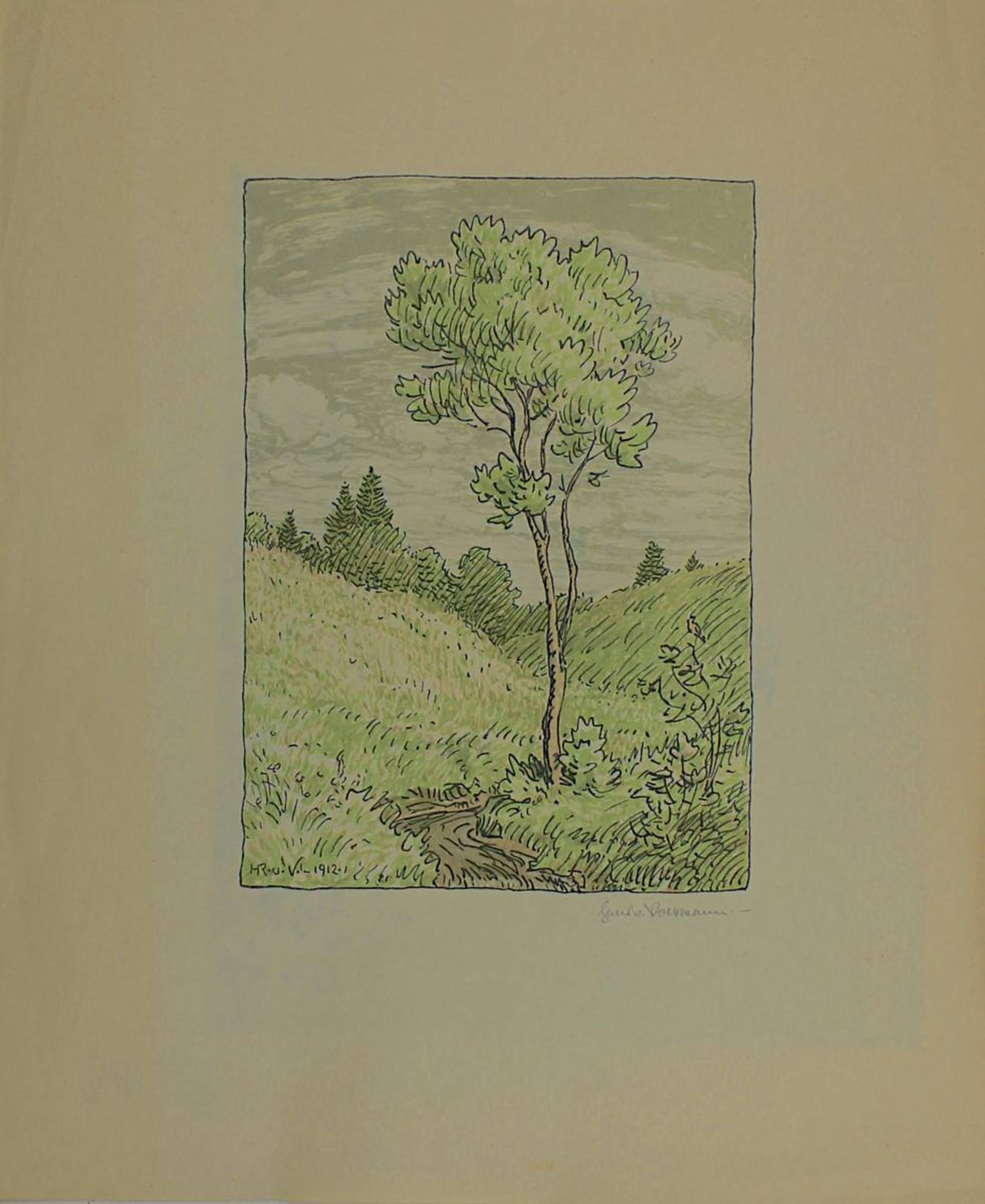 Von Volkmann, Hans (Halle/Saale 1860 - 1927 Halle/Saale), Neun Radierungen bzw. Lithographien, teils - Image 7 of 10